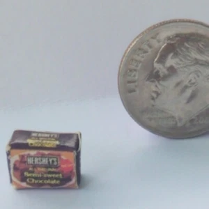 Hershey's Semi Sweet Chocolate Box 1:12 Miniature Dollhouse Food Mini Vintage - Picture 1 of 5