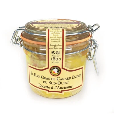 Foie Gras de Canard Entier à l'Ancienne, Bocal 180 gr, Ambassade du Terroir