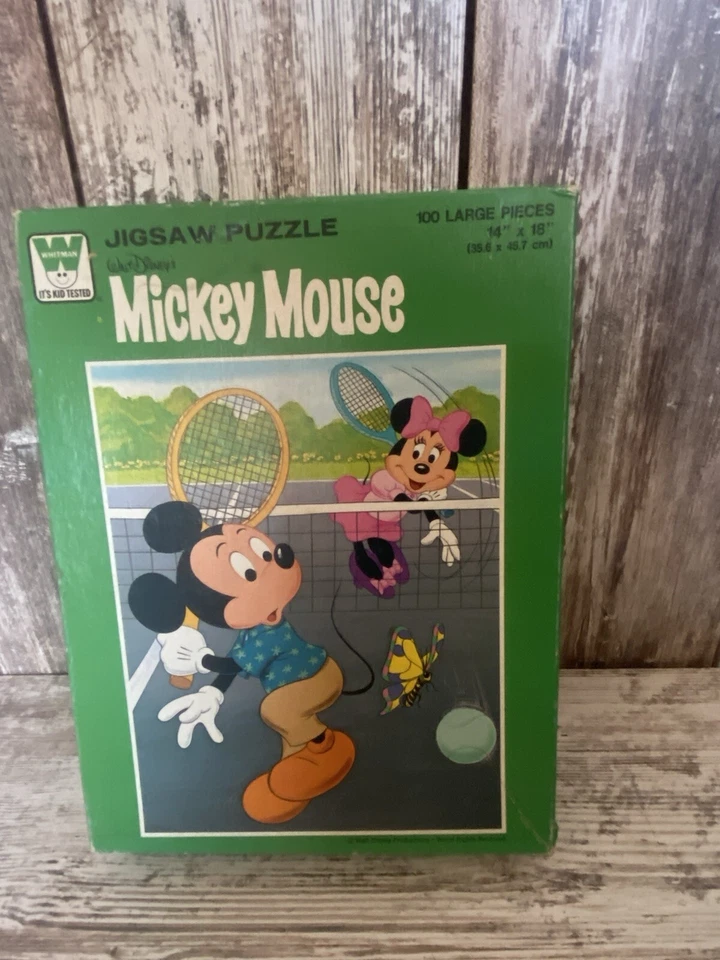 Vintage Walt Disney Mickey And Minnie Playing Tennis Puzzle  - Imagem 1 de 1