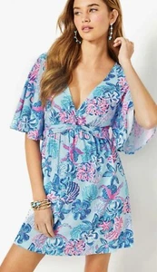 NWT Lilly Pulitzer Minka Multi Bahamas Beachcomber Jersey Skirted Romper Size M - Picture 1 of 9