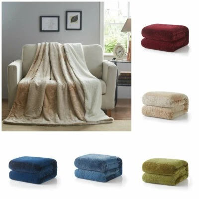 TACHE HOME FASHION Sherpa Flannel Fleece Reversible Warm Throw Bed Blanket Extra Soft Tache