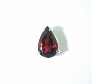 9x6 Pear Garnet Gemstone Gem Stone .925 Pure Sterling Silver Tie Tack ESTT117 - Picture 1 of 2