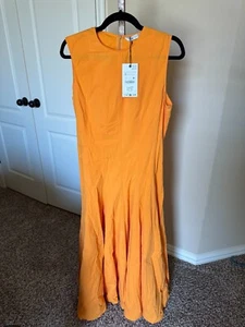 NWT_ZARA ss24 MIDI SWING DRESS ZW COLLECTION Orange | 3006/653_XS-XL - Picture 1 of 10