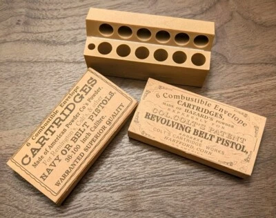 SURLEY'S POSSIBLES Paper Cartridge Box: .36 Caliber with Cap Storage