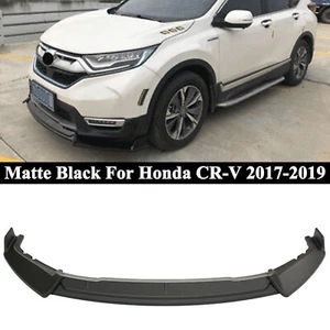 For Honda CR-V 2017-2019 Matte Black V Style Front Bumper Lower Lip Splitter Kit - Picture 1 of 6