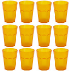 12x Kunststoffbecher Trinkbecher Plastikbecher Trink-Glser Mehrweg 0,4l Orange