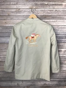IZOD Boys Sports Coat Khaki Blazer Preppy Derby Embroidered Jacket 18 Reg RARE - Picture 1 of 8