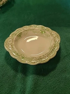 Antique Johnson Bros England Florentine Covered Butter Dish Green Gold BASE ONLY - Picture 1 of 9