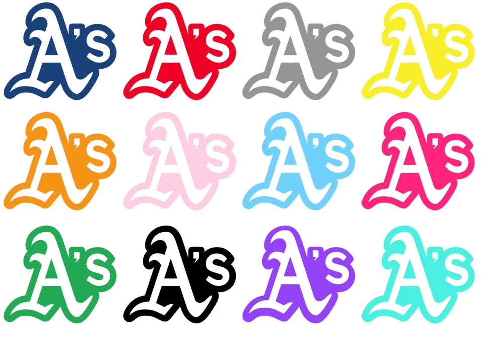 Adesivo/decalque de vinil logotipo Oakland Athletics para todas as condições climáticas vários tamanhos e cores - Imagem 1 de 1