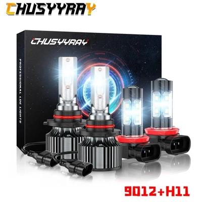 Para Para 2014 2015-2020 Fiat 500L Faros LED + Kits de luces antiniebla 6500K Foto 1 de 4