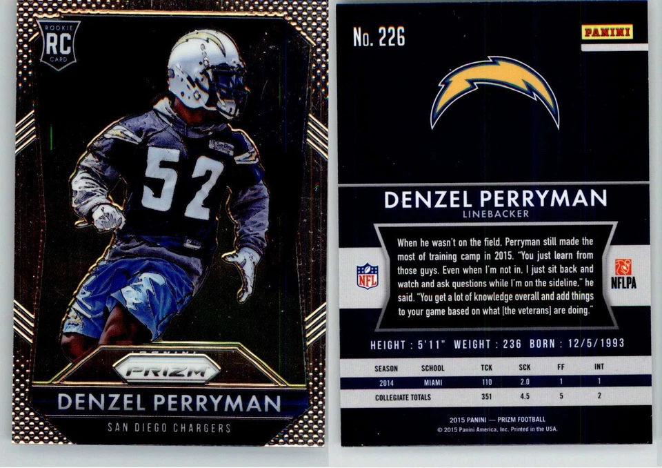 Denzel Perryman 2015 Prizm #226 Chargers RC Rookie - Image 1 of 1