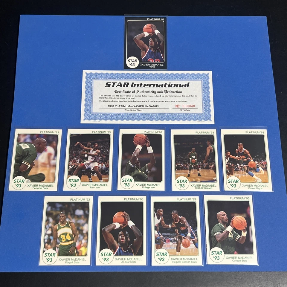 Star Co Platinum Xavier McDaniel 1993 solo 150 juegos con promoción/certificado💥ebay Pop 1 Foto 1 de 4
