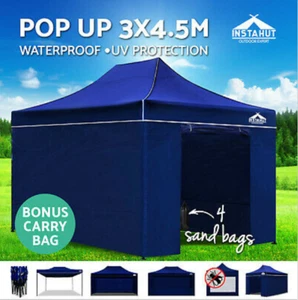 3x4.5m Instahut Pop Up Gazebo Outdoor Tent Folding Wedding Marquee Party Gazebos - Picture 1 of 11