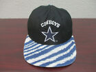 Vintage Zubaz Dallas Cowboys Hat Cap Snap Back Black Blue Striped Pro Line Mens