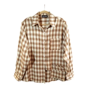 More Than Dope Japanese Oversized Button-front Flannel Shirt Women's Free Size - Picture 1 of 8
