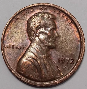1972-D Lincoln Cent Misaligned Obverse Die Error - Picture 1 of 2