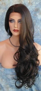 Lace Front Wig 2 DARK BROWN SOFT LONG FLOWING WAVES SEXY FAST SHIP US SELLER 167 - Picture 1 of 6