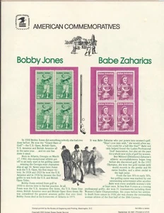 US Commemorative Panel #149 Scott 1932-33 Bobby Jones & Babe Zaharias '81 CV $50 - Picture 1 of 1