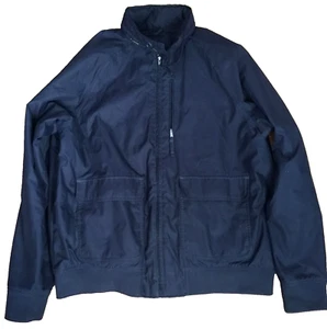 LANDS END RAIN JACKET MENS L 42-44 WINDBREAKER ZIP HOOD POLYESTER COTTON LINING - Picture 1 of 16