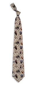 NEW BIG GAME COMBO TAN SILK TIE JON Q WRIGHT 4846 - Picture 1 of 1