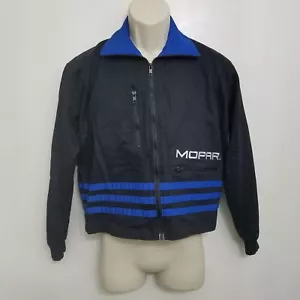 Mopar Mens Jacket Small Black Blue Striped Full Zip Official Vintage - Picture 1 of 7