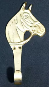 Horse Head Hook Solid Brass Equine Design With Double Holes - Picture 1 of 9