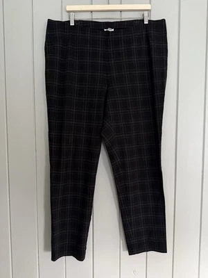 Pantalones J. Jill Ponte Pull On 2X Negro Gris Pierna Ajustada Rayón Elastizados Cuadros Plus Foto 1 de 4