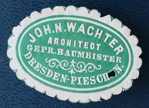 JOH.N. WACHTER ARCHITECT DRESDEN - sello de carta - #M202 - Imagen 1 de 3