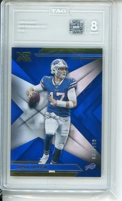 TAG 8 NM-MT Josh Allen 2019 Panini XR #57 BLUE Parallel 86/199 Bills Color Match - Image 1 of 2