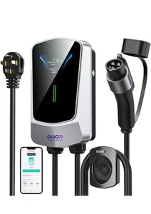 QIAO Chargeur EV Niveau 2, Chargeur Voiture Électrique Filaire Jusqu'à 48A, Wi-Fi - Photo 1 sur 9