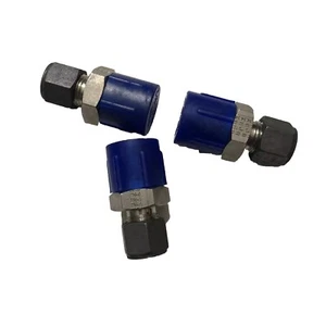 (3) PARKER 6-8 FBZ-SS 3/8IN COMPRESSION BY 1/2IN MNPT STRAIGHT FITTINGS - Picture 1 of 6