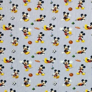 DD013 - 100% COTTON DIGITAL PRINT FABRIC - SPORTY MICKEY MOUSE - Picture 1 of 4