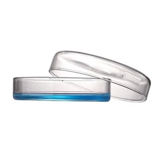 Plato de Petri de vidrio borosilicato con tapa, plato de cultivo de tejidos (120 mm, paquete de 5) - Imagen 1 de 2