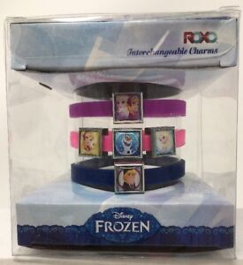 Disney Frozen ROXO Interchangable Charms 3pc Band Bracelet Set
