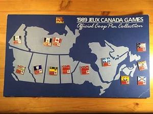 1989 Set of 14 Jeux Canada Games Official Co-op Pin Collection Map - Bild 1 von 9