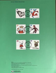 Libro favorito de animales para niños USPS página de recuerdo 3987-3894 - Imagen 1 de 2