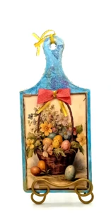 Colgante de pared decoupaged hecho a mano decoración de Pascua/Primavera - Imagen 1 de 8