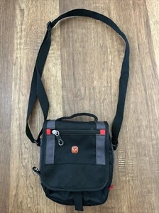Swiss Gear Bag Black Small Cross Body Bag Adjustable Compartments Zip Travel - Picture 1 of 14