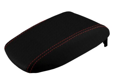 Se adapta a Nissan Sentra 2007-2012 tapa de consola de fibra de carbono reposabrazos cubierta puntada roja Foto 1 de 4