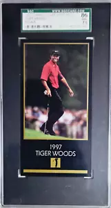 1997-1998 Grand Slam Ventures Masters Tiger Woods Rookie Card RC SGC 7.5 NM+ - Picture 1 of 2