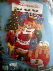 Bucilla Felt Applique Stocking Kit, Teddy Family Christmas,Mom,Babies,83198,18"