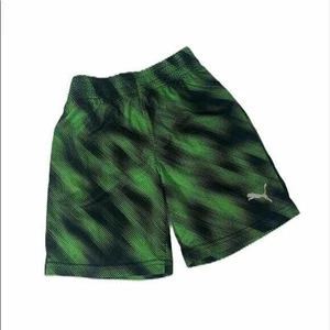 Boy's Size 4 Athletic Shorts Puma Green and Black Elastic Waist - Picture 1 of 4