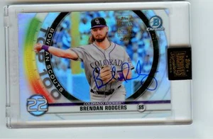 2020 TOPPS ARCHIVES BRENDAN RODGERS BOWMAN CHROME TOP 100 AUTO 1/1 SP ROCKIES - Picture 1 of 1