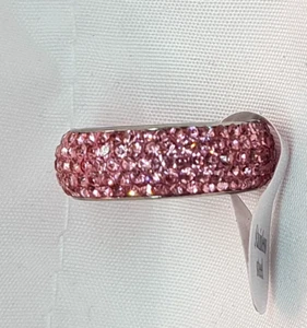 Edelstahl Ring mit Rosa Strass Steinen GR 18 und 19 - Bild 1 von 4