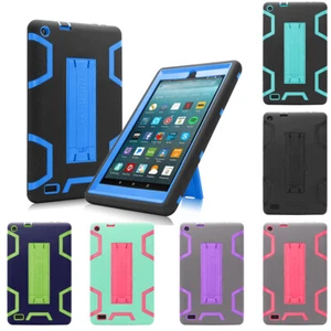 Hybrid Heavy Duty Protective Case for Amazon All-New Fire 7 7 9th Gen 2017 2019 - Picture 1 of 57