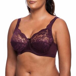 Lace Minimizer Plus Size Bra Full Coverage Bralette See Through Underwire Sheer