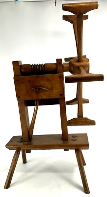 Vintage Antique Primitive Yarn Wheel Winder Wood Spinner's Weasel Clock Wheel - Image 1 of 4