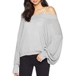 We the Free Woman L Gray South Side Thermal Top MSRP $60 NWOT - Picture 1 of 3