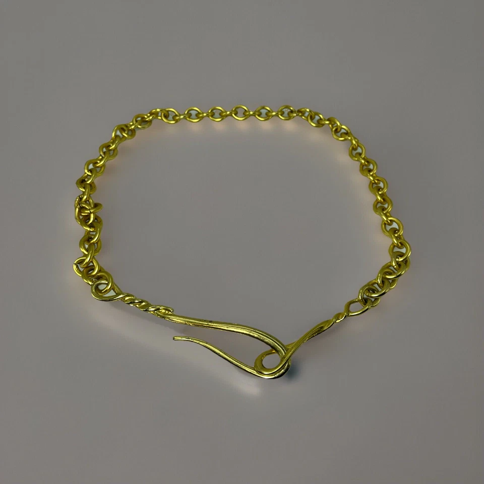 复古黄金金属链链鱼钩式腰带项链 S 32 英寸独特珠宝 Mod — 第 1/4 张图片