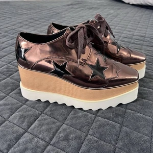 Stella McCartney Elyse Shoes Womens 5 35 Star Platform Bronze Metallic - Picture 1 of 18